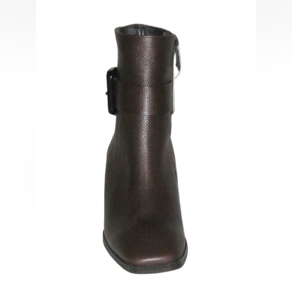 Paul Green Nirvana Pebbled Leather Dark Brown Ankle Bootie Boots Chunky Heel 7.5 - Picture 6 of 7